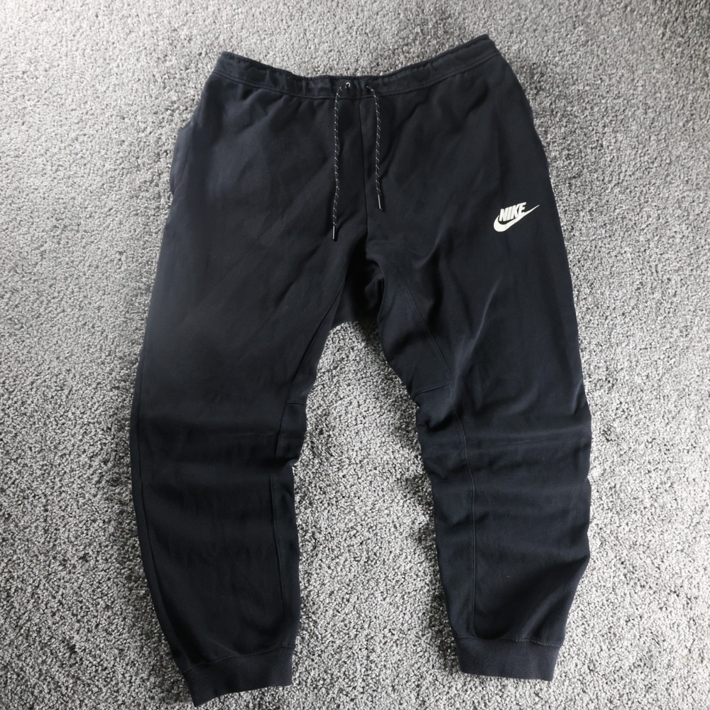 Nike Sportswear Black Tapered Jogger Sweatpants Men's Large Swoosh Athletic